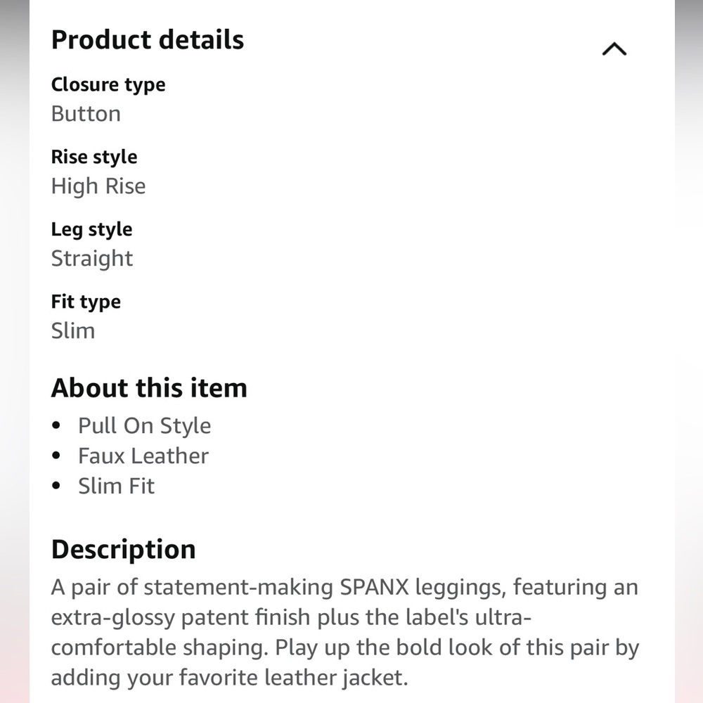 SPANX Shape Faux Patent Leather Vegan Leggings Pants Ruby Red NWT - Picture 15 of 15